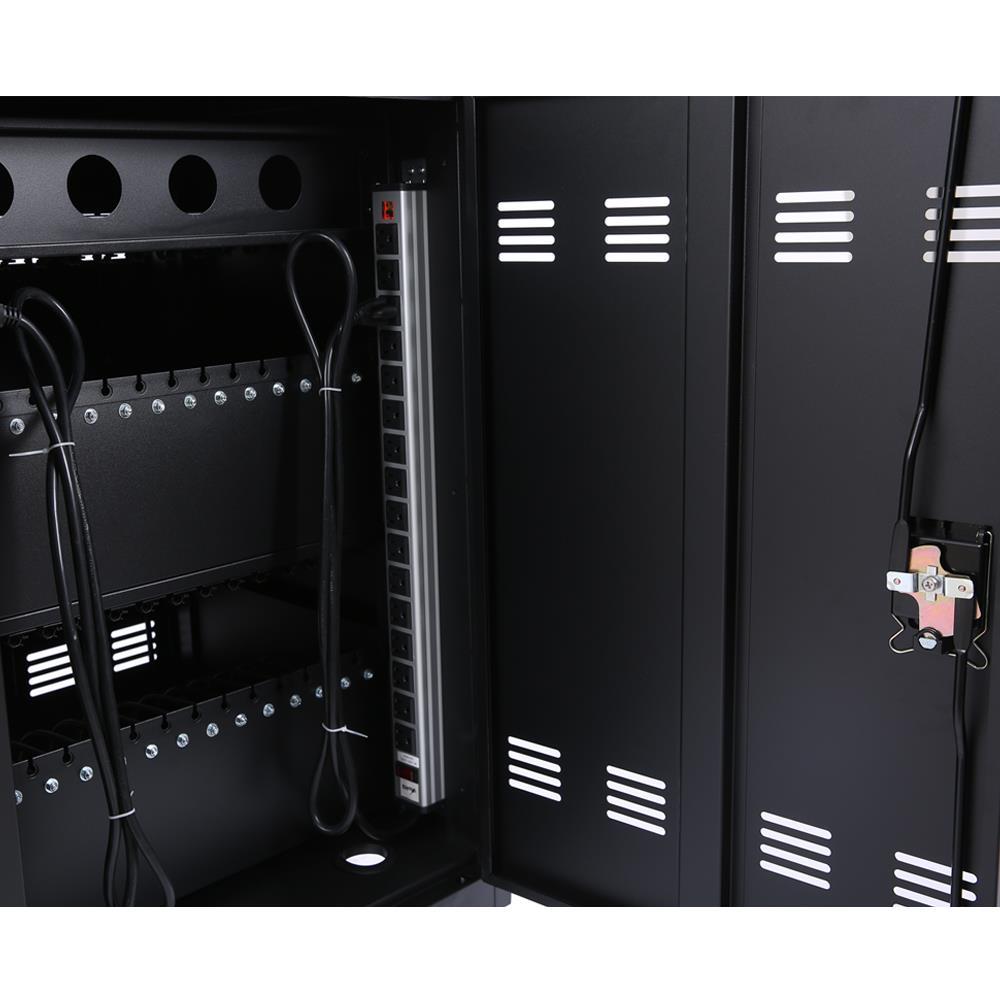 Mobile Charging Cart And Cabinet For Tablets And Laptops, Holds Up To 32 Devices