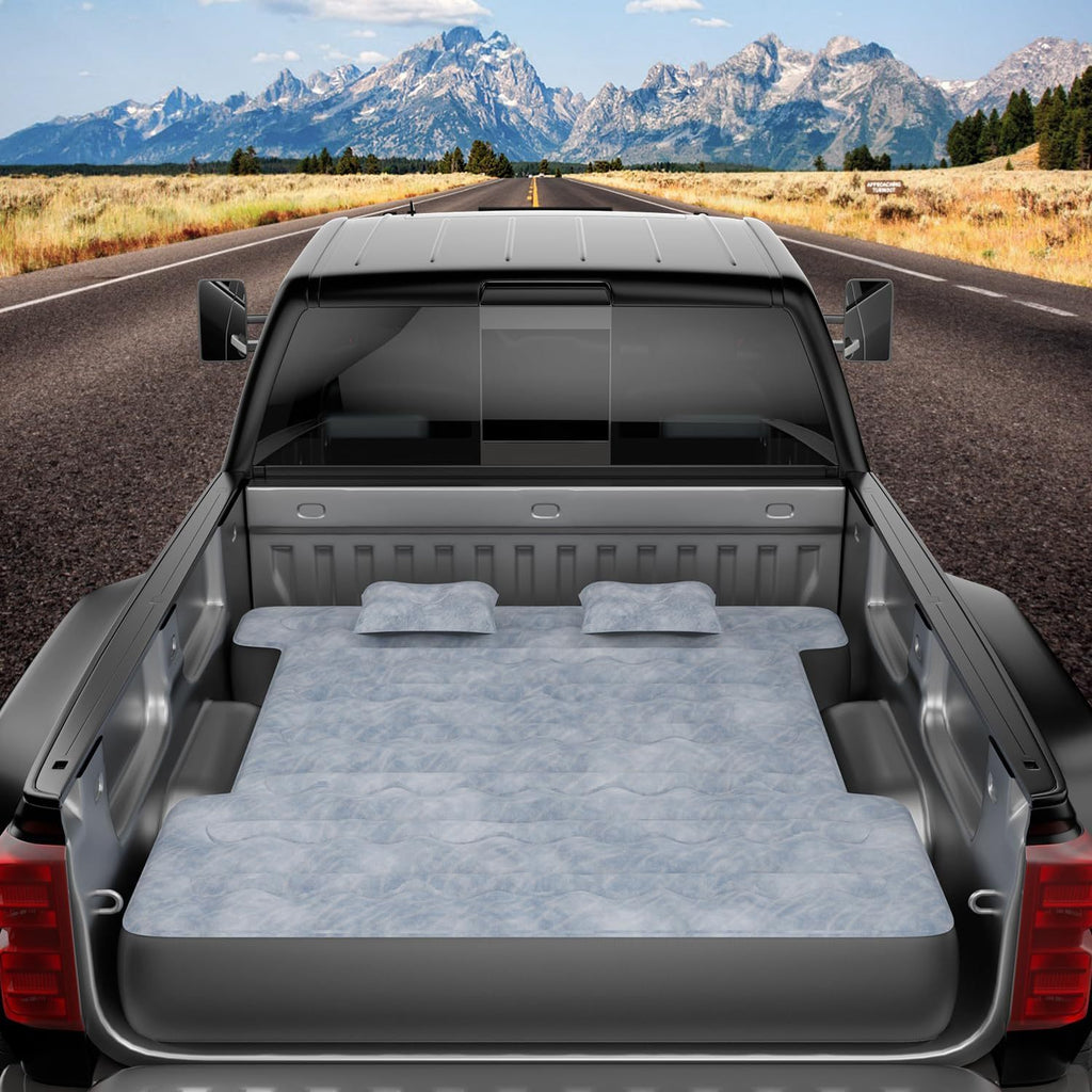 Truck Bed Air Mattress Inflatable Air Mattress For 5.5-5.8ft Short Truck Pickup Air Mattress For Camping Outdoor Bed Mattress For Travel Quick Inflation Mattress With Carry Bag