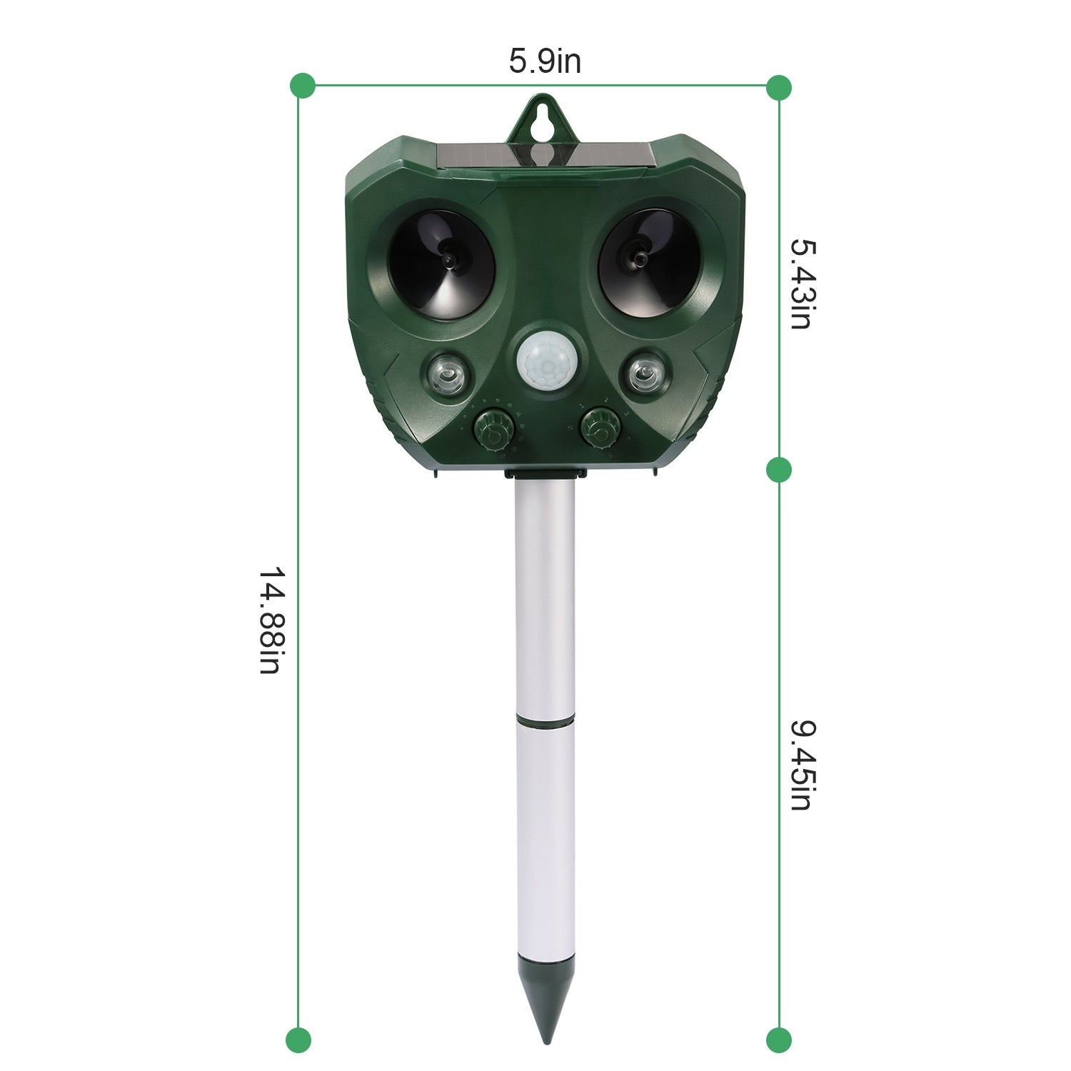 1Pc Ultrasonic Animal Repeller Solar Powered Repellent With Motion Sensor LED Flashing Lights IPX6 Waterproof Outdoor For Farm Garden Yard